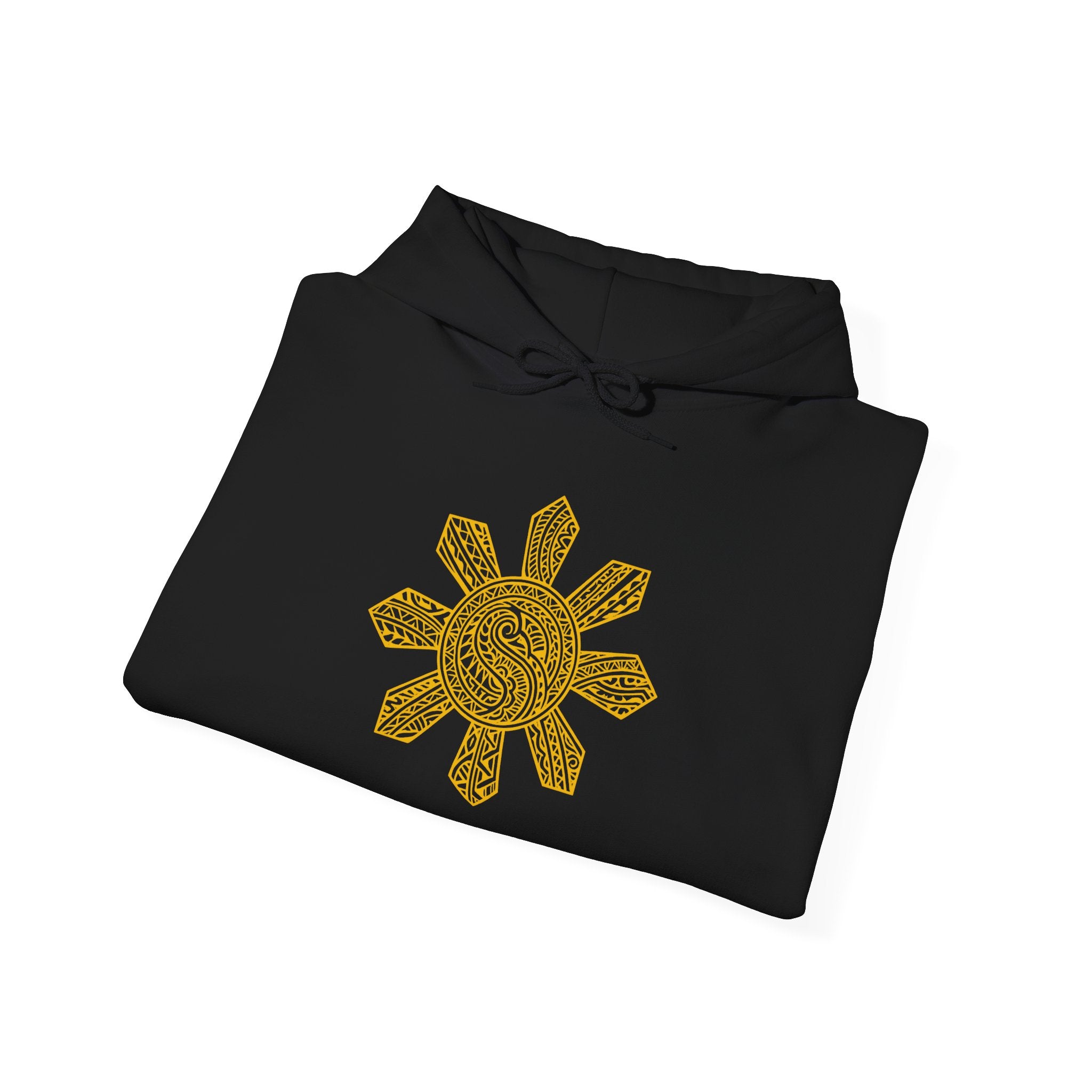 "Heritage Hoodie: Filipino Sun with Polynesian Art"