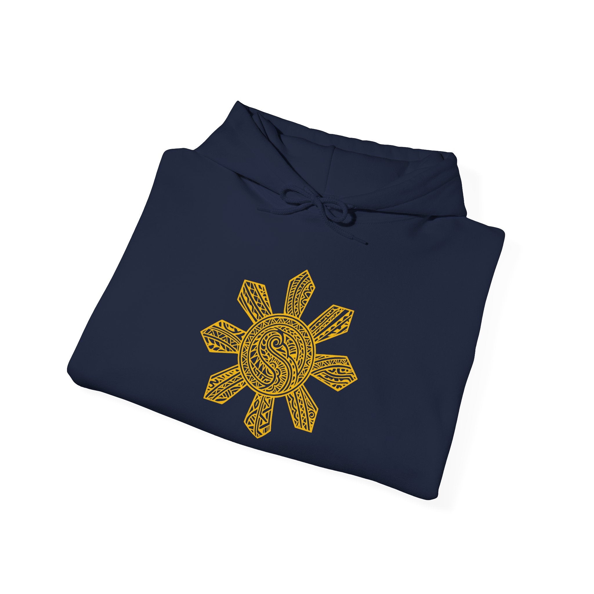 "Heritage Hoodie: Filipino Sun with Polynesian Art"
