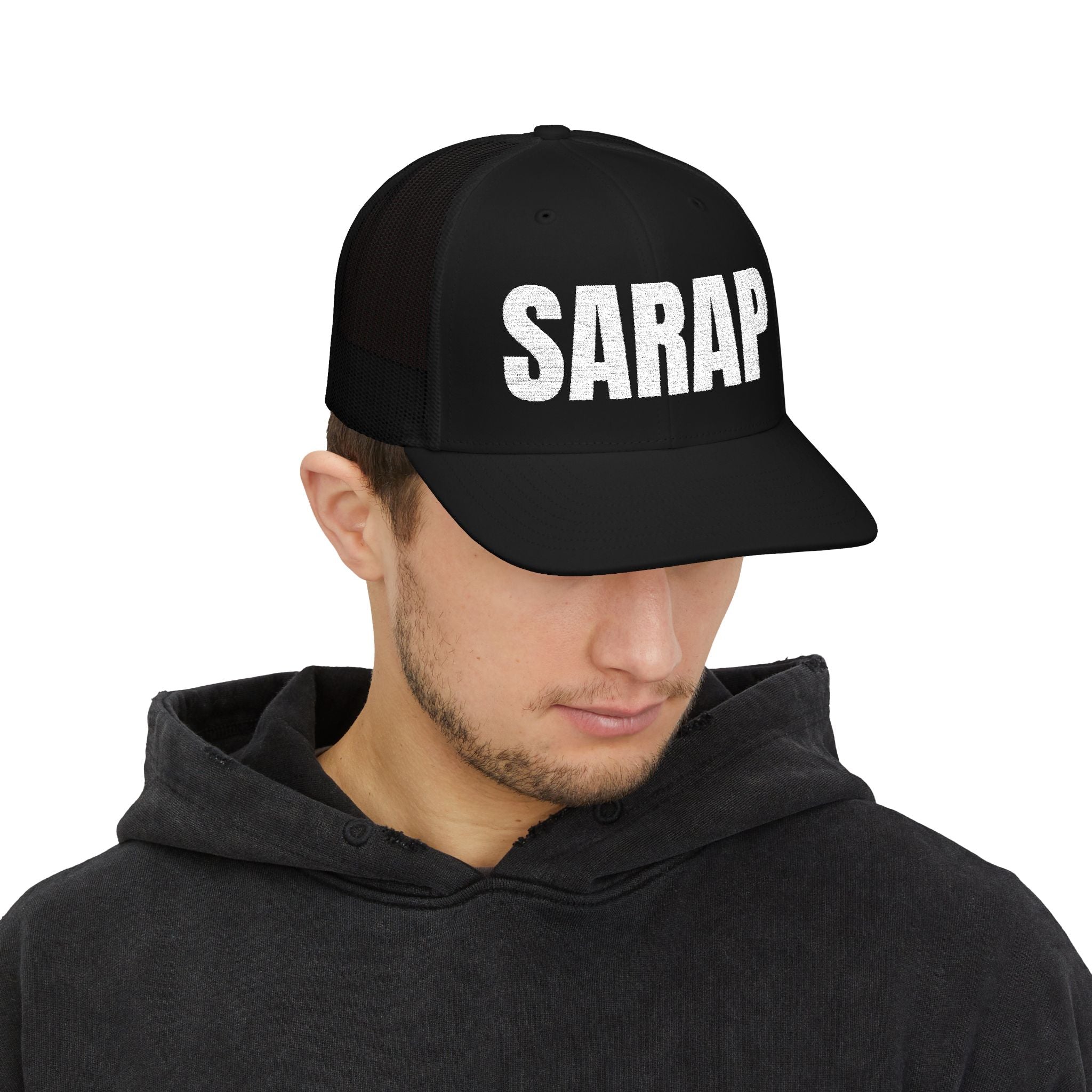 Bold Embroidered Snapback Trucker Cap, Casual Fashion Hat, Adjustable Cap for Men and Women, Streetwear Accessory, Gift for Him/Her