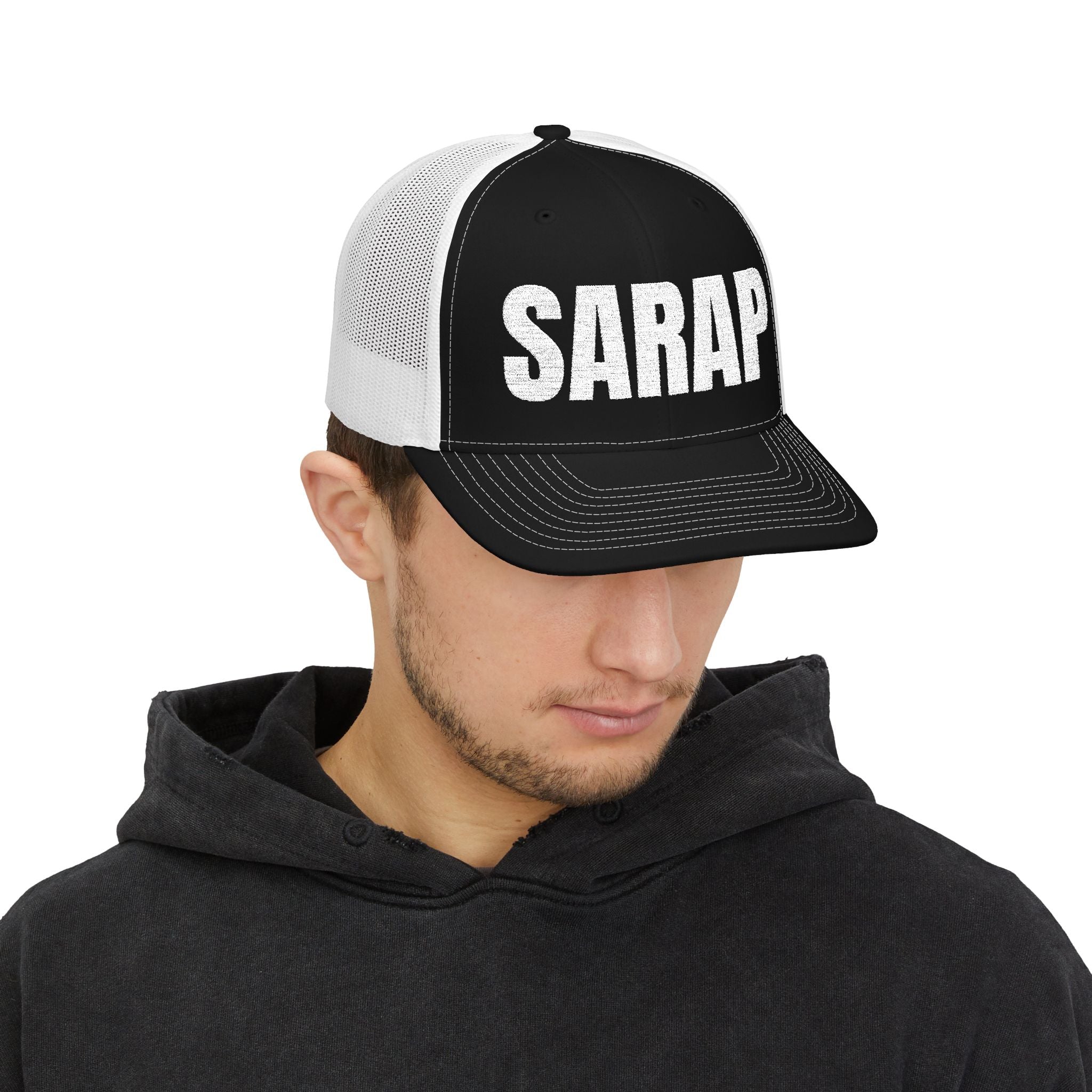 Bold Embroidered Snapback Trucker Cap, Casual Fashion Hat, Adjustable Cap for Men and Women, Streetwear Accessory, Gift for Him/Her