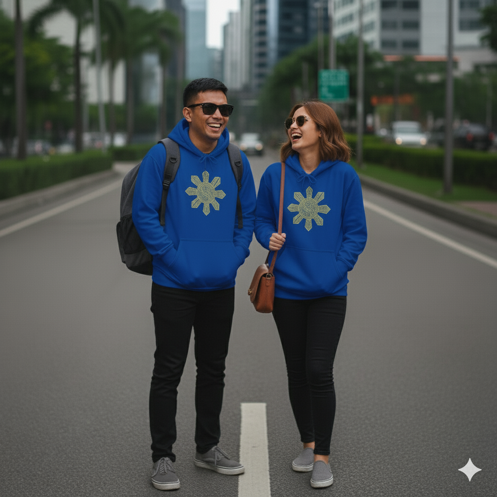"Heritage Hoodie: Filipino Sun with Polynesian Art"