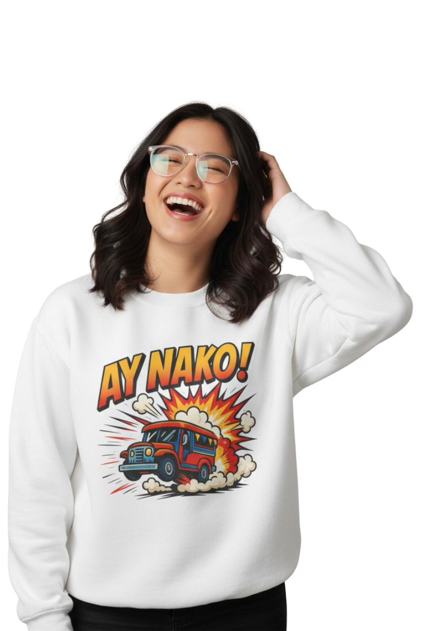 Fun 'AY NAKO!' Graphic Sweatshirt, Unisex Cozy Crewneck, Casual Outfit, Gift for Friends, Funny Sweatshirt