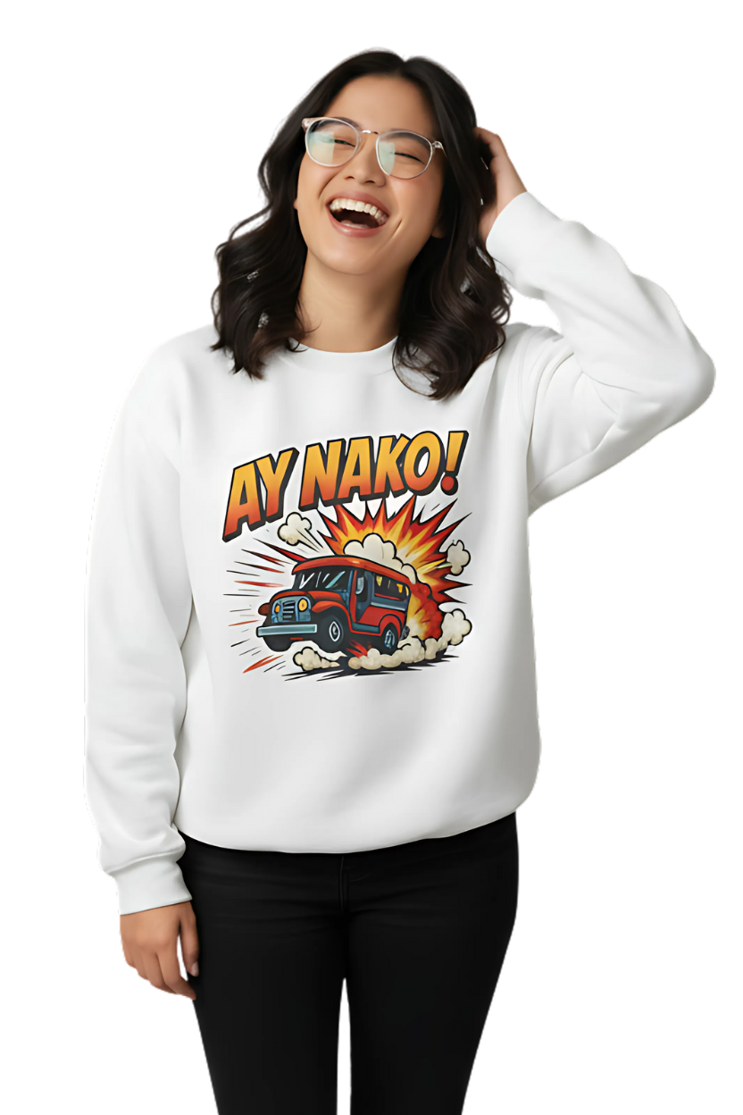 Fun 'AY NAKO!' Graphic Sweatshirt, Unisex Cozy Crewneck, Casual Outfit, Gift for Friends, Funny Sweatshirt
